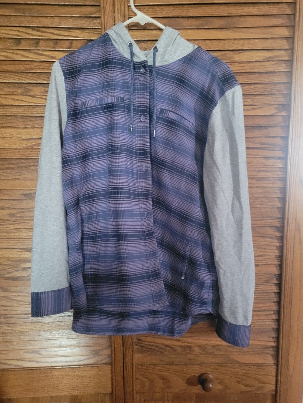 The North Face Ladies Purple Stripe Button Up Hoodie Size Medium